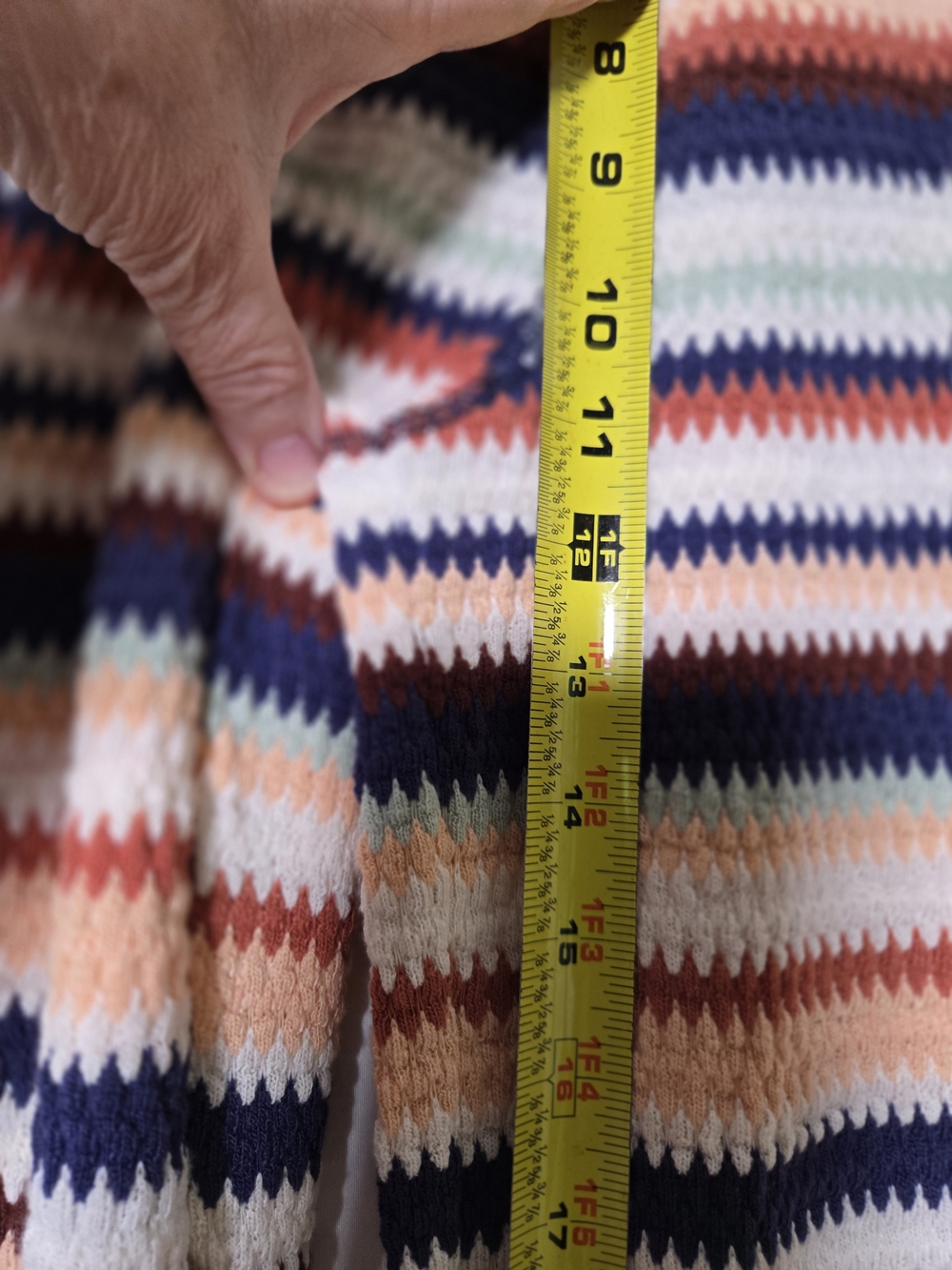 Rip Curl Multicolor Chevron Knit Pants in Navy, White, Peach & Mint - Picture 12 of 14